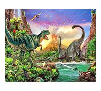 Reofrey Diamond Painting 5D Diamant Peinture Dinosaures Bêtes DIY Cristal Strass Peinture Plein Forage Broderie Artisanat Point De Croix Chambre Salon Décoration Murale 40x50cm