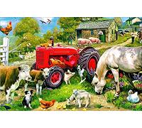 Reofrey Diamond Painting 5D Diamant Peinture Tracteur d'animaux Ferme DIY Cristal Strass Peinture Plein Forage Broderie Artisanat Point De Croix Chambre Salon Décoration Murale 40x50cm