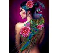 Reofrey DIY Beauté Diamond Painting Accessoires, Paon 5D Broderie Diamant Kit Complet Point De Croix Strass Diamant Painting, Peinture Diamant Craft Home Artisanat Murale Décor 30x40cm C46