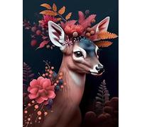 Reofrey DIY Cerf Diamond Painting Accessoires, Animaux 5D Broderie Diamant Kit Complet Point De Croix Strass Diamant Painting, Peinture Diamant Craft Home Artisanat Murale Décor 30x40cm C42