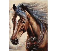 Reofrey DIY Cheval Diamond Painting Accessoires, Animaux 5D Broderie Diamant Kit Complet Point De Croix Strass Diamant Painting, Peinture Diamant Craft Home Artisanat Murale Décor 30x40cm C40