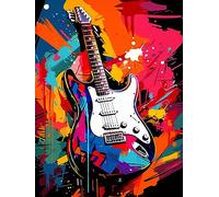 Reofrey DIY Guitare Diamond Painting Accessoires, Paysage 5D Broderie Diamant Kit Complet Point De Croix Strass Diamant Painting, Peinture Diamant Craft Home Artisanat Murale Décor 30x40cm