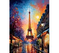 Reofrey DIY Tour De Paris Diamond Painting Accessoires, Paysage 5D Broderie Diamant Kit Complet Point De Croix Strass Diamant Painting, Peinture Diamant Craft Home Artisanat Murale Décor 30x40cm