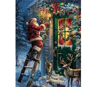 Reofrey - Le père Noël Peinture Numero Adulte Peinture Enfants | Noël Peinture par numéros Kits | Set Peinture Acrylique DIY avec pinceaux | 40x50 cm sans Cadre