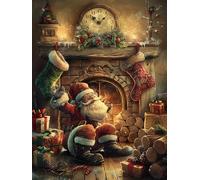 Reofrey - Le père Noël Peinture Numero Adulte Peinture Enfants | Noël Peinture par numéros Kits | Set Peinture Acrylique DIY avec pinceaux | 40x50 cm sans Cadre