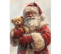 Reofrey - Le père Noël Peinture Numero Adulte Peinture Enfants | Noël Peinture par numéros Kits | Set Peinture Acrylique DIY avec pinceaux | 40x50 cm sans Cadre