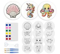 Reofrey Lot de 24 kits de peinture magique gonflée - Kit de peinture texturée en mousse 3D avec 3 stylos de peinture, 2 compte-gouttes, 12 cartes de peinture acrylique, éponge de toile magique pour