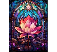 Reofrey - Lotus Peinture Numero Adulte Peinture Enfants | Fleur Peinture par numéros Kits | Set Peinture Acrylique DIY avec pinceaux | 40x50 cm sans Cadre