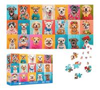 Reofrey Puzzle 1000 Pieces - Grille de Portraits Canins, Puzzle Adulte Forme Spéciale, Défi Impossible Jeu Familial Amusant & Décoration Murale 41x80cm - Idée Cadeau pour Amateurs Puzzles Classiques