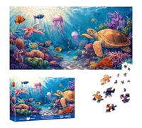 Reofrey Puzzle 1000 Pieces - Tortue Océanique, Puzzle Adulte Forme Spéciale, Défi Impossible Jeu Familial Amusant & Décoration Murale 41x80cm - Idée Cadeau pour Amateurs De Puzzles Classiques