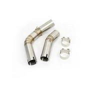 REOKIP Silencieux D'échappement Moto avec Lien Intermédiaire pour Y&amaha YZF-R1 R1 2004 2005 2006 2007 2008 2009 2010 2011 2012 2013 2014 Silencieux pour Moto(Silver 09-14)