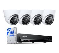 Reolink 12MP Kit Caméra PoE avec 8CH 4To NVR, Détection Personne/Véhicule | Kit Caméra Surveillance avec Audio Bidirectionnel, Vision Nocturne en Couleur, Enregistrement 24/7, RLK8-1200D4-A-4TB