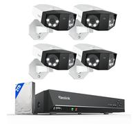 Reolink 16MP Caméra Surveillance PoE, 4X Duo 3 PoE avec Double Objectif Vue Panor à 180°, Suivi Mouvement, Vision Nocturne Couleur, Ensemble 4K PoE NVR 8 Canaux avec Disque Dur de 2TO