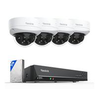 Reolink 16MP UHD 180° Pan Cam Sécu PoE Double Objectif, 4X Duo 3V PoE avec Suivi Mouvements, Vision Nocturne Couleur, IK10 Anti-Vandal, Ensemble 4K PoE NVR 8 Canaux avec Disque Dur de 2TO