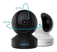 Reolink 2Pcs E1 Pro 4MP HD Caméra Surveillance WiFi Interieur Pan & Tilt Caméra motorisée sécurité,Détection & Alertes, Blanc + Noir