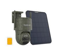 Reolink 4G LTE Caméra de Surveillance Double Objectif 4K, Carte SIM Incluse, sans Fil, PTZ, Suivi Automatique, Zoom Hybride 6X, IR sans Lueur, pour la Faune, TrailCam TrackMix LTE + Panneau Solaire