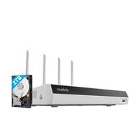 Reolink 4K 12CH NVR avec Wi-Fi 6, HDD 2To Intégré, WiFi 2,4/5GHz, pour Caméras Reolink WiFi & Batterie (sauf Caméras 4G), Pas de Ports PoE, Enregistrement 24/7 Kit Caméra de Surveillance, RLN12W Blanc