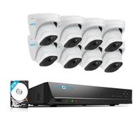 Reolink 4K 16CH Caméra DE Surveillance Extérieur, Détection Perosnne/Véhicule, Kit Vidéo Surveillance 3To NVR+8X Caméra IP PoE 8MP