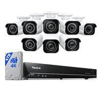 Reolink 4K 16CH Kit Videosurveillance PoE Extérieure, 30m Vision Nocturne | 4To NVR avec Caméra IP PoE 8X 8MP, Détection de Personne et Véhicule, Audio Bidirectionnel, RLK16-800B8