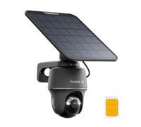 Reolink 4K Camera Exterieur sans Fil 4G, 360° Suivi Auto, Go PT Ultra Gris | Carte SIM Incluse, Vision Nocturne en Couleur, Détection Personne/Véhicule/Animal, 355° Pan & 140° Tilt, avec Panneau Solaire
