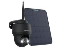 Reolink 4K Camera Solaire Exterieur WiFi sans Fil, 355°Pan&Tilt, 2,4/5Ghz WiFi, Vision Nocturne Couleur, Compatible avec Amazon Alexa, Argus PT Ultra Noir+Panneau Solaire
