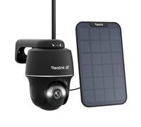 Reolink 4K Camera Solaire Exterieur WiFi sans Fil, 360°PT, 2,4/5Ghz Wi-FI 6, Détection Intelligent, Suivi Automatique, Vision Nocturne Couleur, Argus PT Ultra+Panneau Solaire Noir
