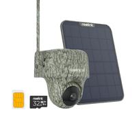 Reolink 4K Caméra Surveillance 4G LTE Extérieure sans Fil, Go Ranger PT + Panneau Solaire + Carte SD 32 Go, 360° PTZ, Audio Bidirectionnel, Détection de l'animal, Accès à Distance, Vision Nocturne IR