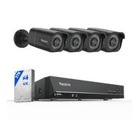 Reolink 4K Kit Caméra PoE de Surveillance Extérieure, 30m Vision Nocturne | Kit Vidéo Surveillance avec 8CH 2To NVR et Caméra IP PoE 4X 8MP, Détection de Personne et Véhicule, RLK8-800B4 Noir