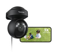 Reolink 4K PTZ Caméra de Surveillance Wi-Fi 6 Extérieure, Zoom Optique 3X Suivi Auto, Détection Personne/Véhicule/Animaux, Vision Nocturne en Couleur 2,4/5GHz Audio Bidirectionnel, E1 Outdoor Pro Noir