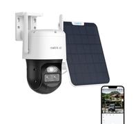 Reolink 4K PTZ Camera Solaire Exterieur WiFi sans Fil, Suivi & Zoom 8X Auto, Deux Objectif, Autonomie de 180j, Projecteurs Audio Bidirectionnel, TrackMix 4K+Panneau Solaire