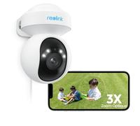 Reolink 4K PTZ Caméra Surveillance Wi-FI 6 Extérieure Zoom Optique 3X Suivi Auto, Détection Humain/Véhicule/Animaux, Vision Nocturne en Couleur 2,4 / 5GHz Audio Bidirectionnel, E1 Outdoor Pro