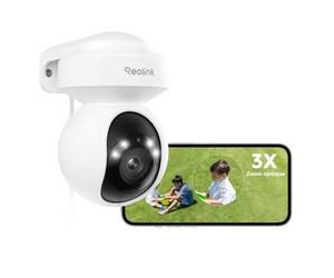 Reolink 4K PTZ Caméra Surveillance Wi-FI 6 Extérieure Zoom Optique 3X Suivi Auto, Détection Humain/Véhicule/Animaux, Vision Nocturne en Couleur 2,4 / 5GHz Audio Bidirectionnel, E1 Outdoor Pro