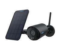 Reolink 5MP Camera Solaire Exterieur WiFi sans Fil, Vision Nocturne IR, Audio Bidirectionnel, Détection Personne/Véhicule/Animal, Argus Eco Noir+Panneau Solaire