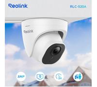 Reolink 5MP Caméra Surveillance Extérieure PoE Dôme avec Détection Personne-Véhicule, Vision Nocturne IR 30m,Time Lapse, RLC-520A