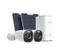 Reolink 5MP Camera Surveillance WiFi Exterieure sans Fil, Alimenté par Batterie/Solaire, Vision Nocturne en Couleur, Aucun Frais Mensuel, Stockage Local, Home Hub+2X Argus Eco Pro+Panneau Solaire