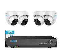 Reolink 5MP Caméra de Surveillance Extérieure, Kit Vidéo Surveillance avec 8CH 2To NVR et Caméra IP PoE Filaire 4X 5MP, Détection Personne/Véhicule, Vision Nocturne 30m avec Audio, RLK8-520D4-5MP