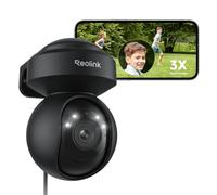 Reolink 5MP PTZ Caméra Surveillance WiFi Extérieure Zoom Optique 3X Suivi Automatique Détection Humaine Vision Nocturne Couleur 2,4GHz 5GHz Audio Bidirectionnel Cloud, E1 Outdoor Noir