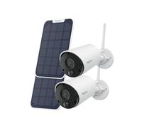 Reolink Argus Eco+Solarpanel, 2K 3MP batterie 2,4GHz WiFi caméra de surveillance extérieure, détection de personnes/véhicules, vision de nuit, audio 2 voies, 2 packs