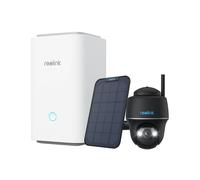 Reolink Argus PT + SP avec Home Hub, Caméra de surveillance extérieure 2K+ 5MP Set Outdoor Akku, 5/2,4 GHz, Pan & Tilt, Vision nocturne couleur, Noir