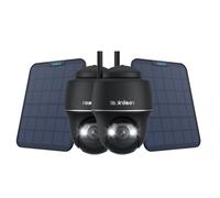 Reolink Argus PT Ultra Noir Caméra de Surveillance Batterie et Panneau Solaire 4K WiFi Panoramique et Inclinable avec Projecteurs