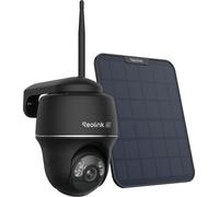 Reolink Argus PT Ultra + panneau solaire, 4K 8MP batterie caméra de surveillance extérieure, 2,4/5GHz WiFi, Pan & Tilt, vision nocturne couleur, détection intelligente, noir