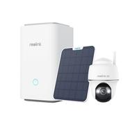 Reolink Argus PT Ultra + SP avec Home Hub, Caméra de surveillance 4K 8MP pour l'extérieur Batterie, 5/2,4 GHz, Pivotant à 360°, Vision nocturne couleur, Sans frais d'abonnement