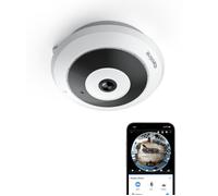 Reolink Caméra de Surveillance 3K 6MP 2.4-5GHz WiFi intérieure,Caméra Fisheye,Panorama 360°,Vision Nocturne,FE-W,Blanc