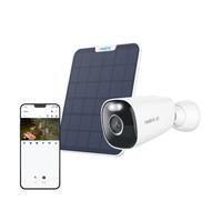 Reolink Argus Eco Ultra+Panneau solaire, 4K 8MP batterie WLAN Caméra de surveillance extérieure, 2,4&5GHz WiFi, vision nocturne couleur, détection de personne/voiture/animal