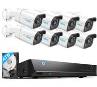 Reolink Caméra de surveillance 4K Set-16Canaux, 8X 8MP PoE Caméra de surveillance IP Extérieur avec détection de mouvement intelligente, 4TB HDD NVR pour la surveillance vidéo 24/7, vision nocturne, R