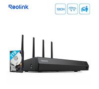 Reolink Caméra de Surveillance NVR Wi-Fi 6 12 Canaux,Enregistrement 24h-7j,HDD 2To Intégré,Supporte Les Caméras Reolink WiFi,RLN12W