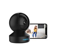 Reolink Caméra Surveillance WiFi Interieur 3MP 2K, Caméra Bébé Gardiennage 360°, Détection Humain Chien Chat, Baby Monitor Camera IP Maison, Pan&Tilt/Vision Nocturne/Audio à 2 Voies, E1 Noir
