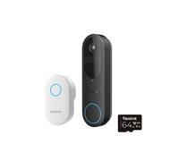 Reolink D340B Vidéophone 4MP CMOS 2048x2048 WiFi 2.4/5GHz Audio 2-Way Noir avec Chime + MicroSD 64GB (max 256GB), Angle 150°, PIR, IR, Batterie 7000mAh