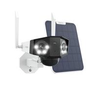 Reolink Duo 2+Solarpanel, 4K 8MP batterie WLAN Dual-Objective caméra de surveillance extérieure, 180° panoramique, 5/2.4 GHz WiFi, détection intelligente, vision nocturne couleur