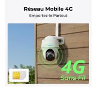Reolink G430 Caméra de surveillance mobile 4G-LTE avec Panneau Solaire, Blanc